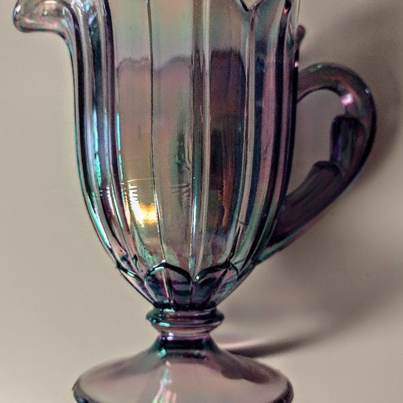 VTG FENTON Lavender Iridescent Art Glass ~ Petal Design 5" Creamer Pitcher *Read - Picture 9 of 12